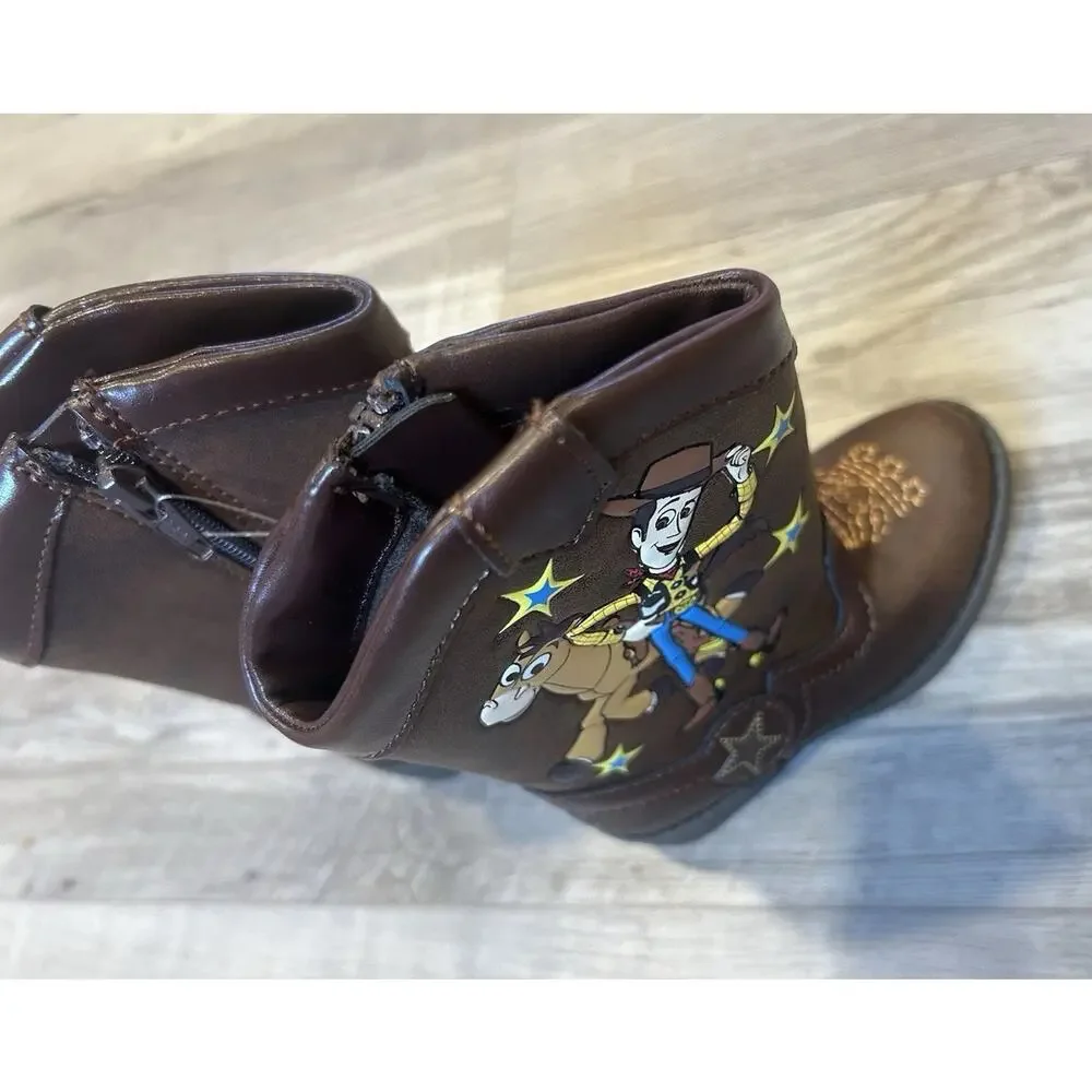 Disney Pixar Toddler Toy Story Woody Pull-on ZIp Up Cowboy Western Boot Brown 5